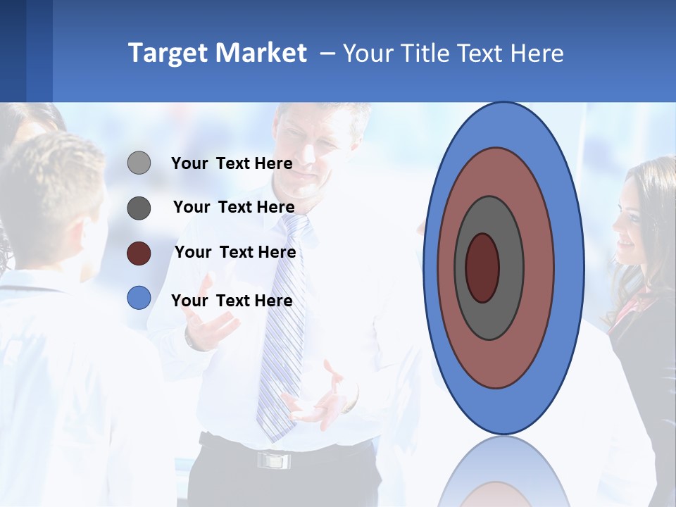 A Group Of People Standing Around Each Other Talking PowerPoint Template