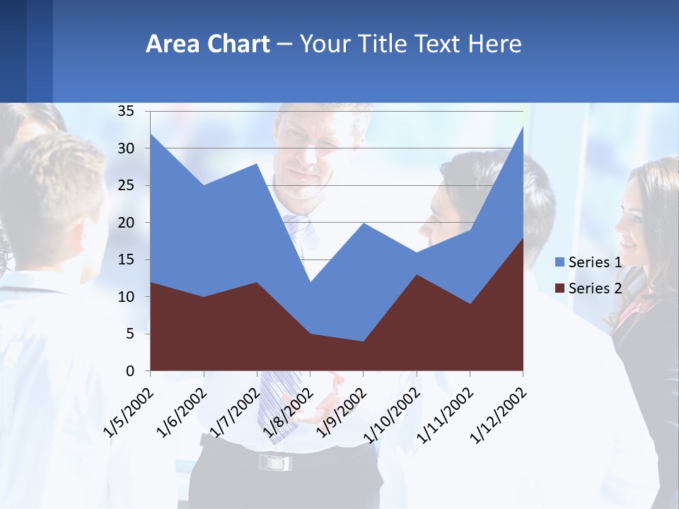 A Group Of People Standing Around Each Other Talking PowerPoint Template