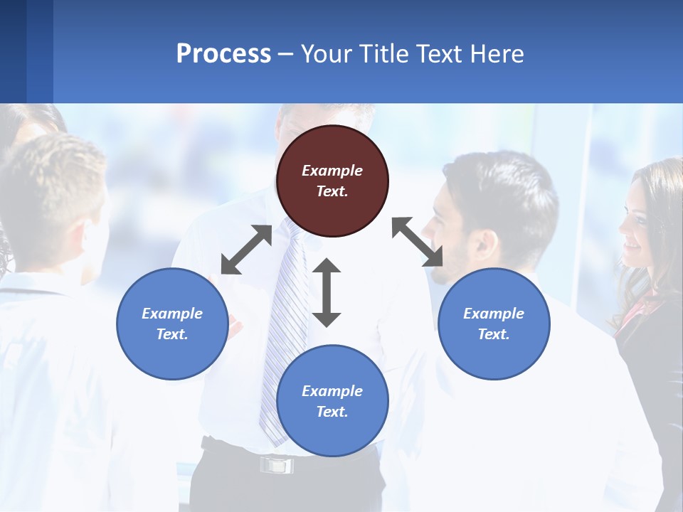 A Group Of People Standing Around Each Other Talking PowerPoint Template