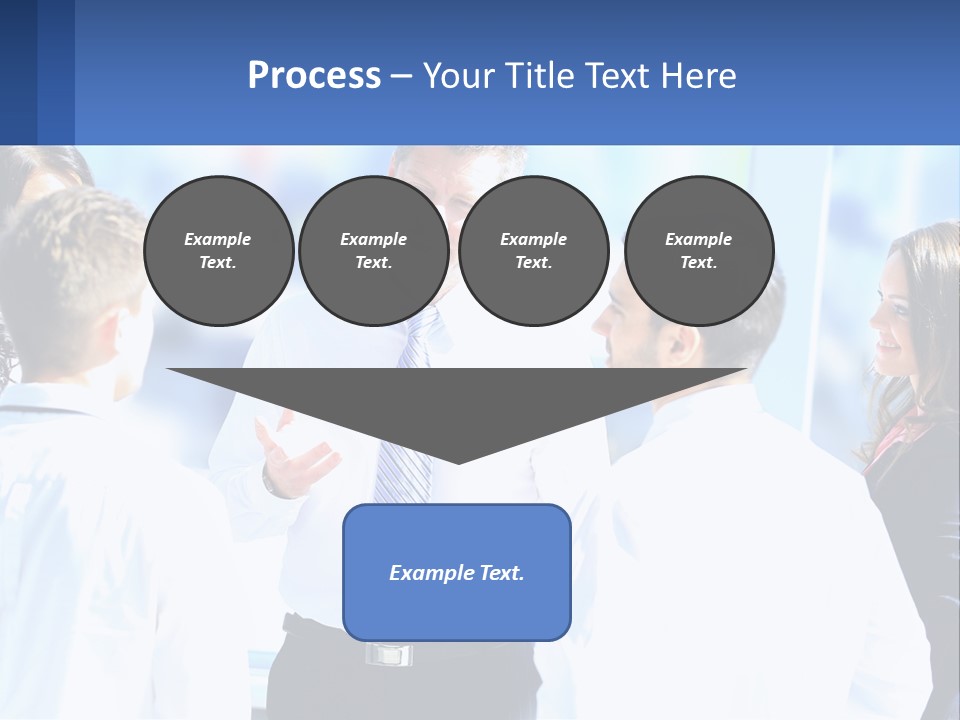 A Group Of People Standing Around Each Other Talking PowerPoint Template