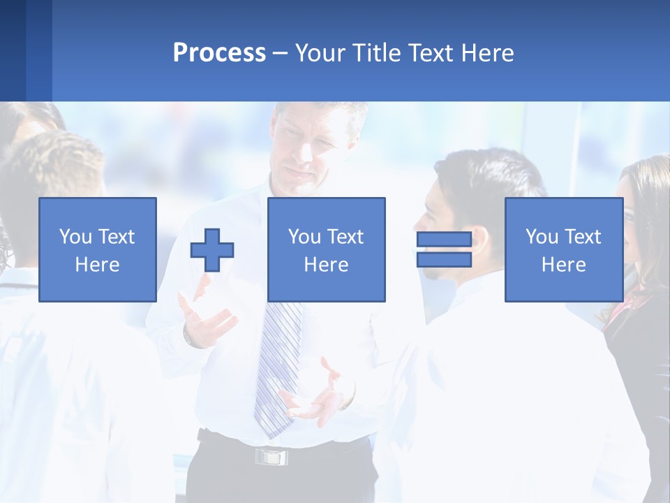 A Group Of People Standing Around Each Other Talking PowerPoint Template