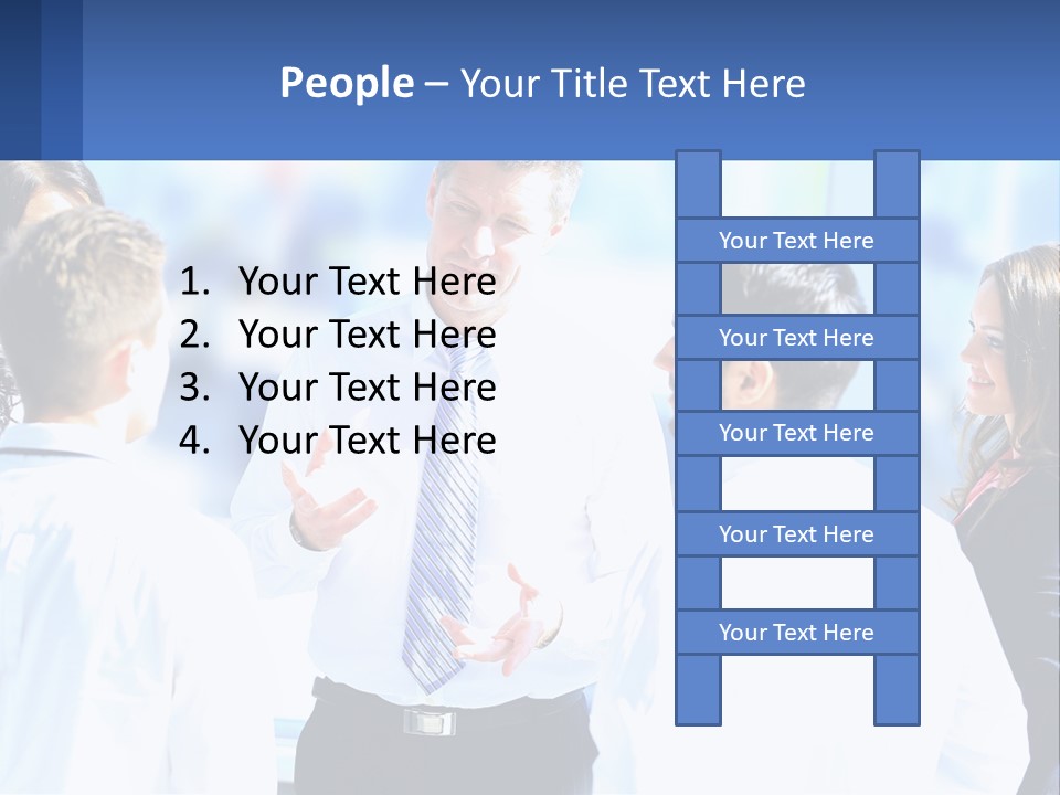 A Group Of People Standing Around Each Other Talking PowerPoint Template