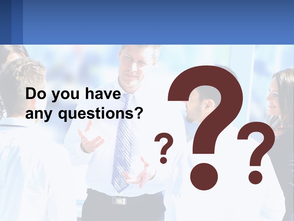 A Group Of People Standing Around Each Other Talking PowerPoint Template