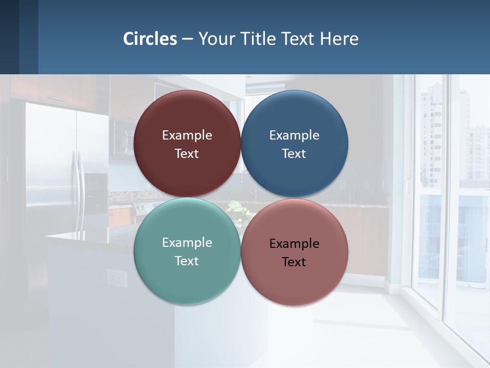 A Kitchen With A Center Island With A Granite Counter Top PowerPoint Template