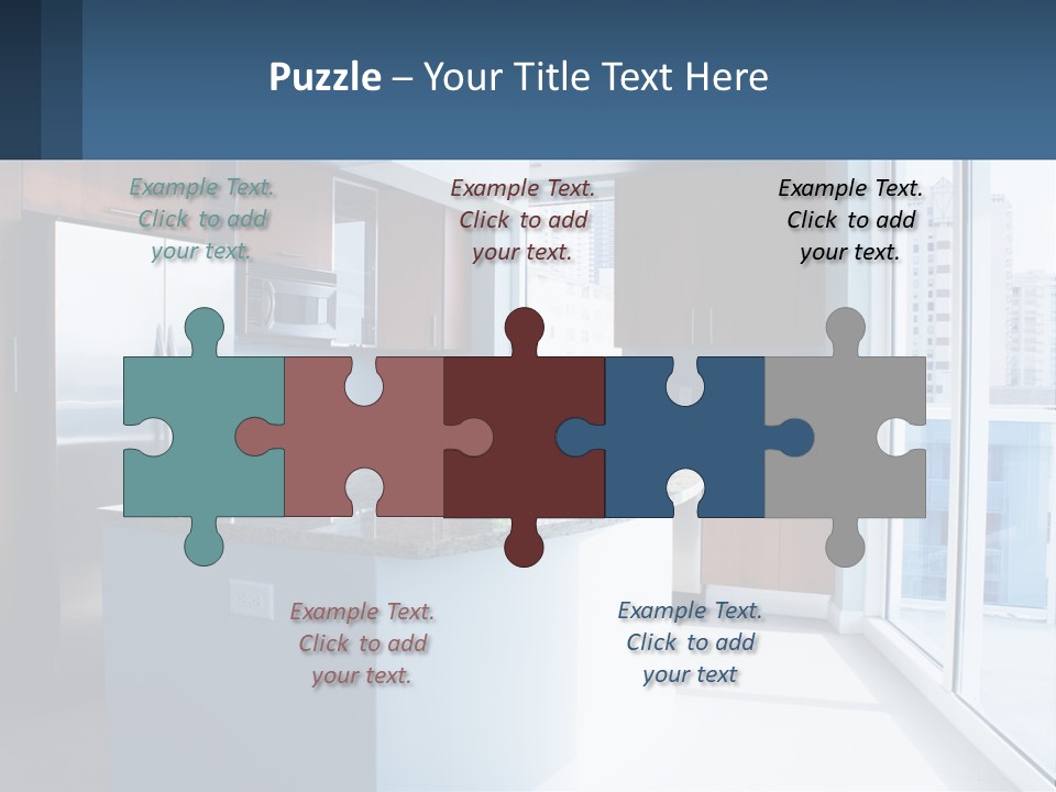 A Kitchen With A Center Island With A Granite Counter Top PowerPoint Template