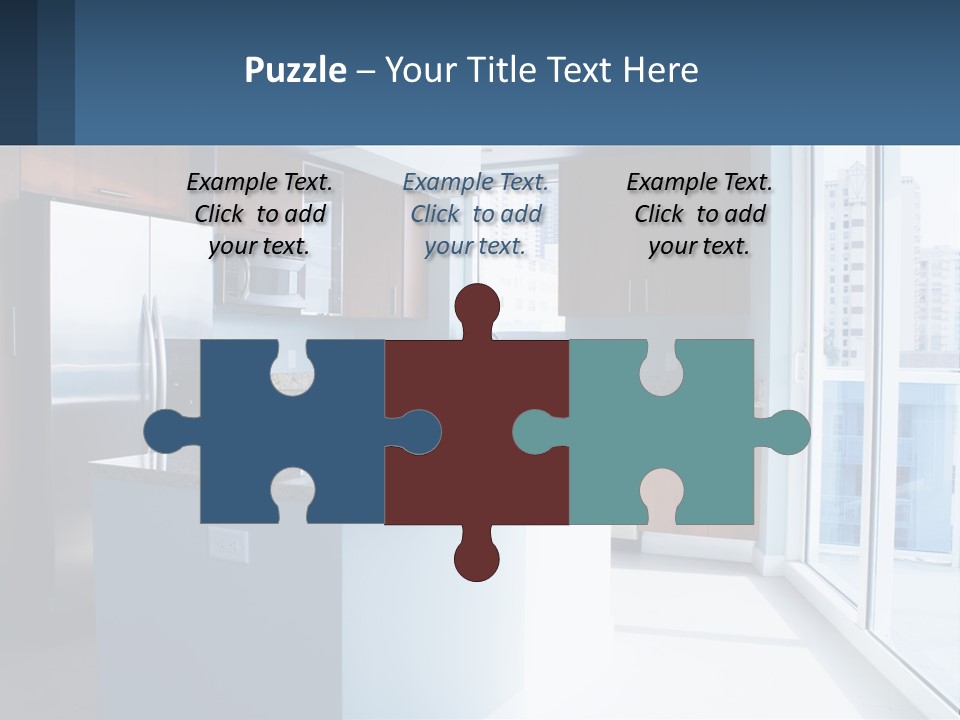 A Kitchen With A Center Island With A Granite Counter Top PowerPoint Template