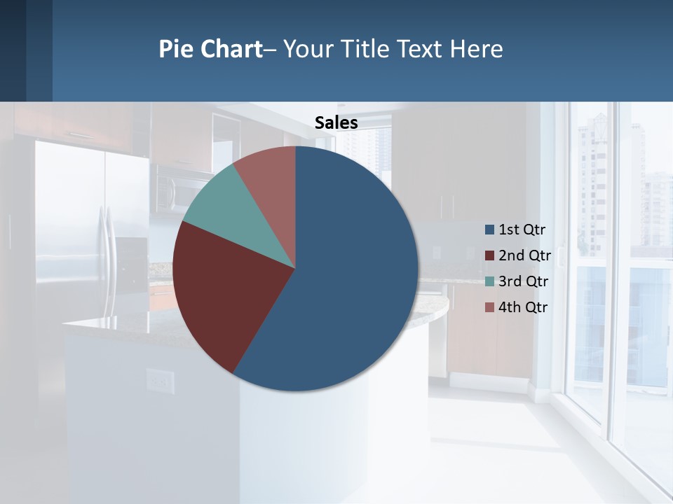 A Kitchen With A Center Island With A Granite Counter Top PowerPoint Template