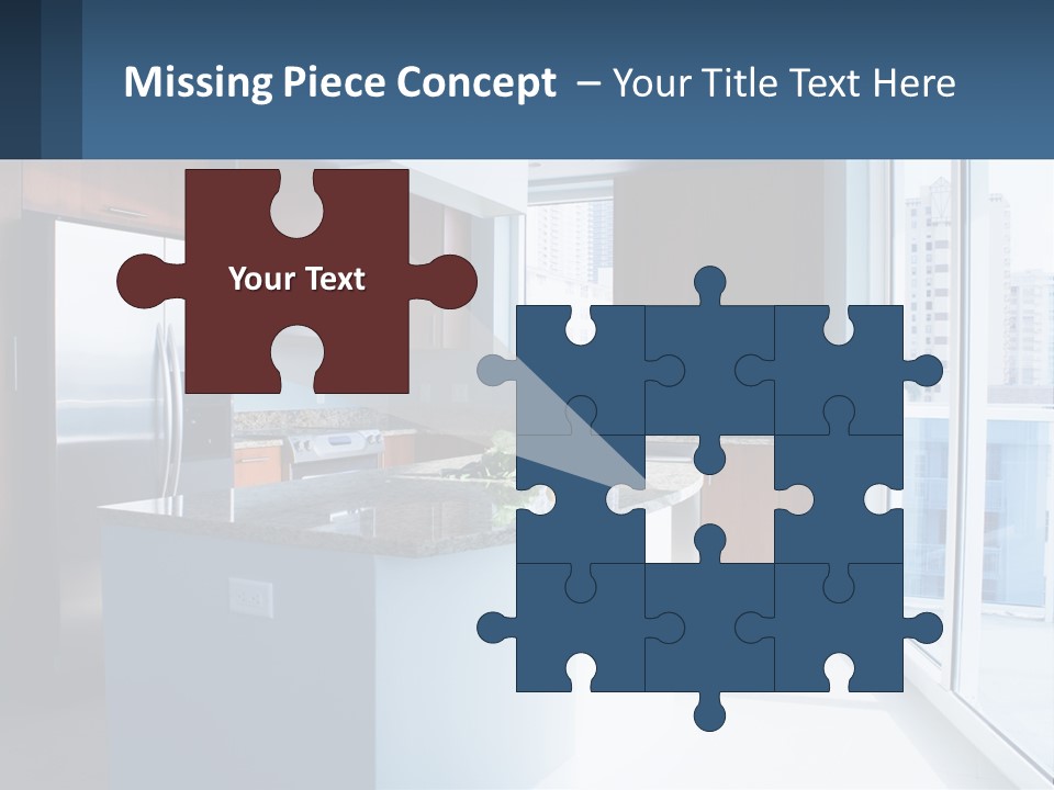 A Kitchen With A Center Island With A Granite Counter Top PowerPoint Template