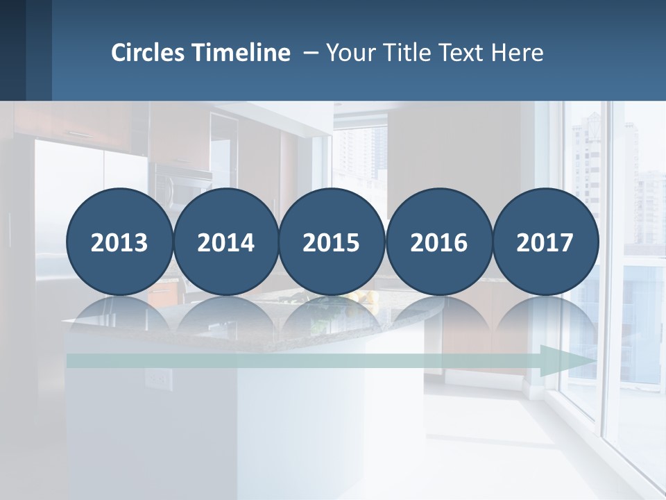 A Kitchen With A Center Island With A Granite Counter Top PowerPoint Template