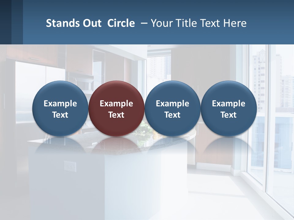 A Kitchen With A Center Island With A Granite Counter Top PowerPoint Template