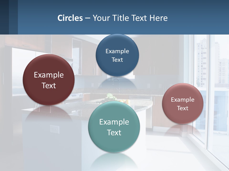 A Kitchen With A Center Island With A Granite Counter Top PowerPoint Template