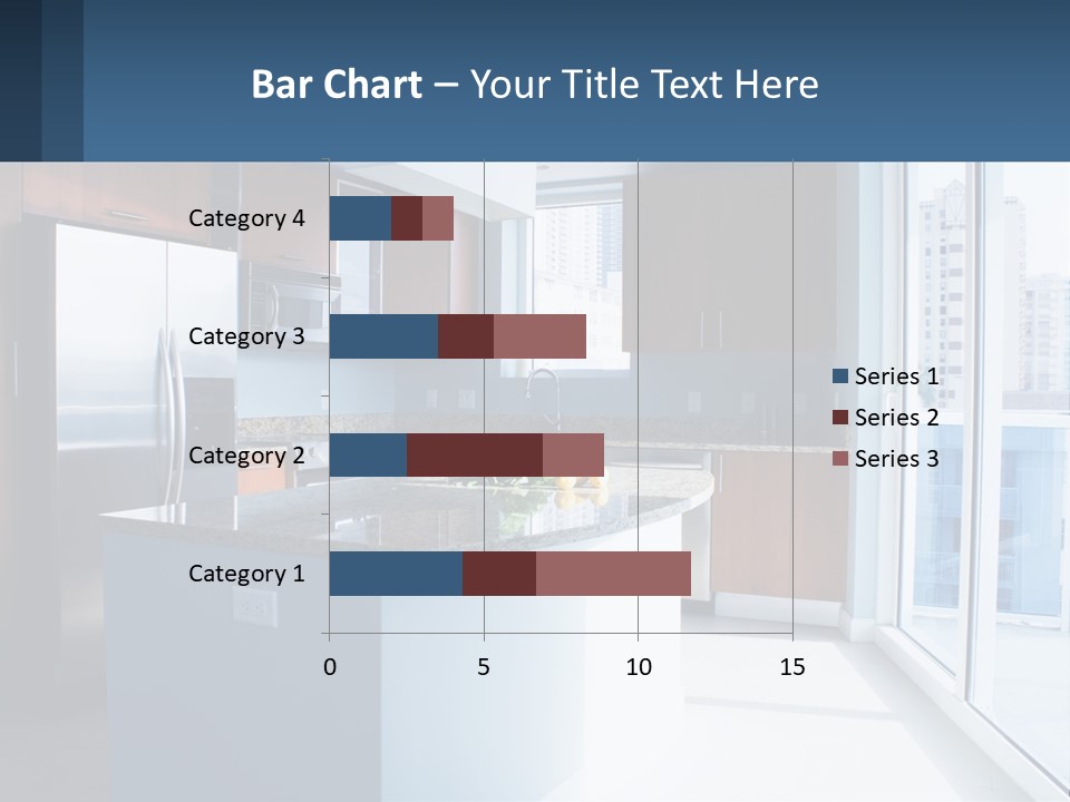 A Kitchen With A Center Island With A Granite Counter Top PowerPoint Template