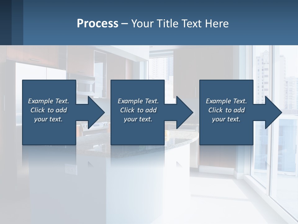 A Kitchen With A Center Island With A Granite Counter Top PowerPoint Template