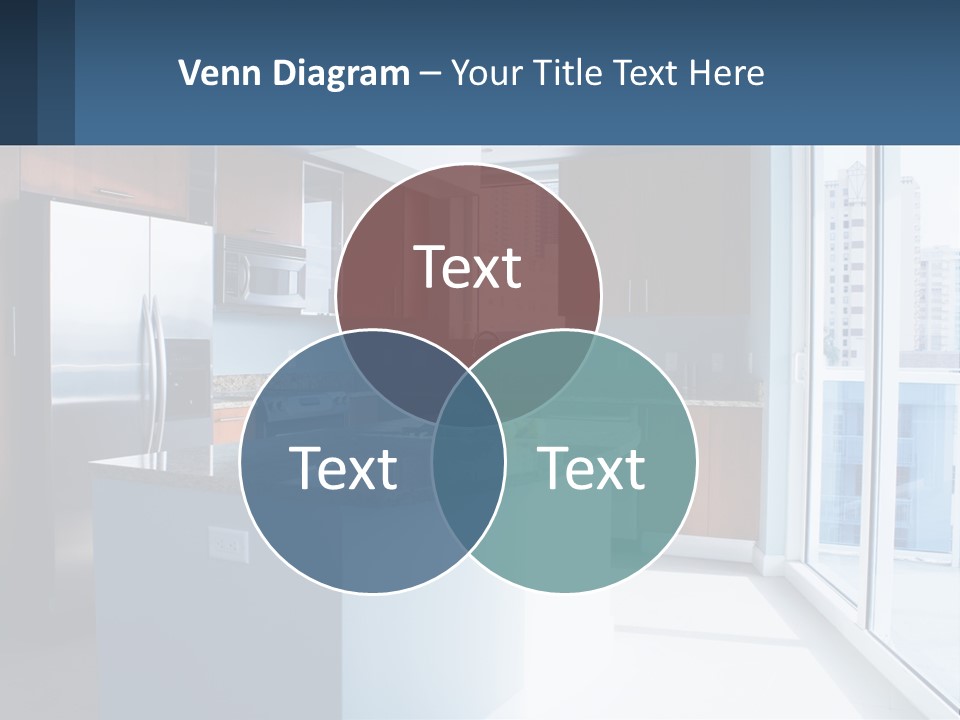A Kitchen With A Center Island With A Granite Counter Top PowerPoint Template