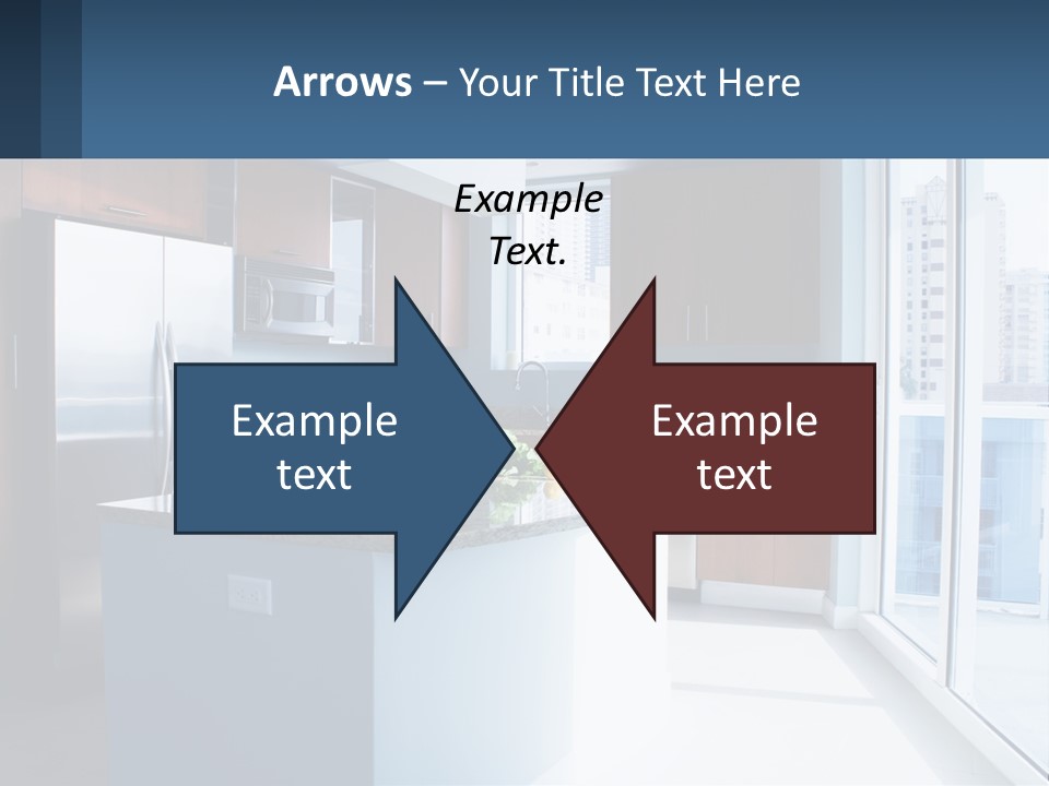 A Kitchen With A Center Island With A Granite Counter Top PowerPoint Template