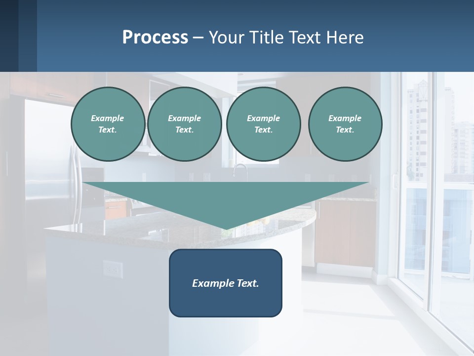 A Kitchen With A Center Island With A Granite Counter Top PowerPoint Template