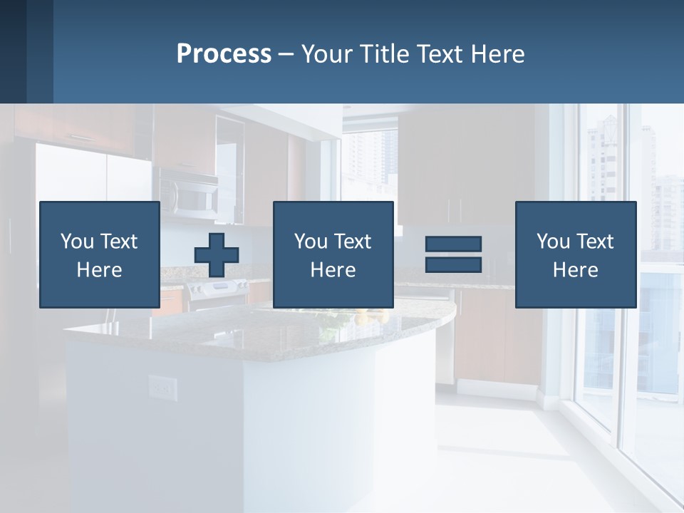 A Kitchen With A Center Island With A Granite Counter Top PowerPoint Template