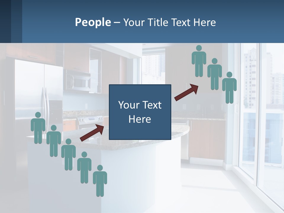 A Kitchen With A Center Island With A Granite Counter Top PowerPoint Template
