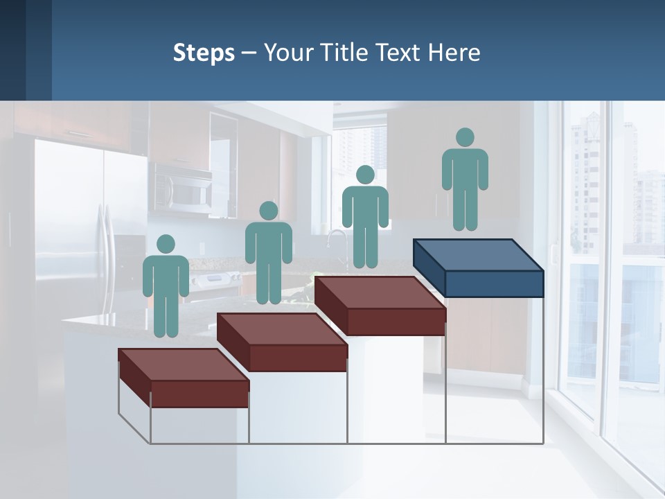 A Kitchen With A Center Island With A Granite Counter Top PowerPoint Template