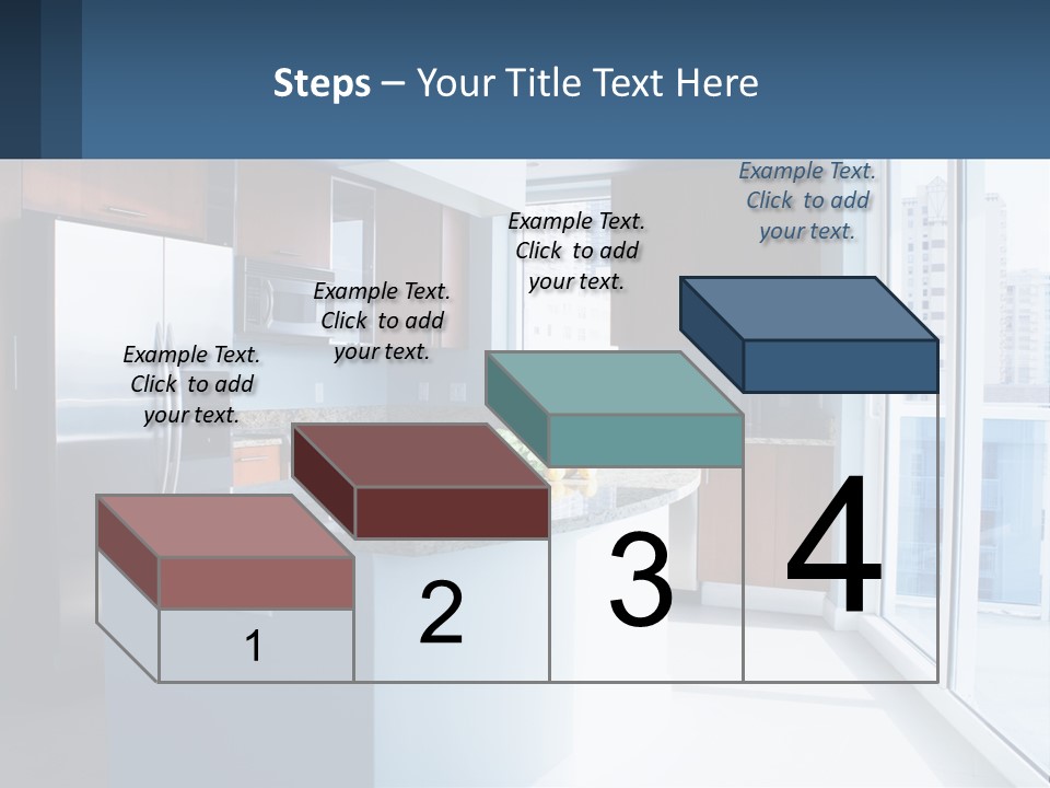 A Kitchen With A Center Island With A Granite Counter Top PowerPoint Template