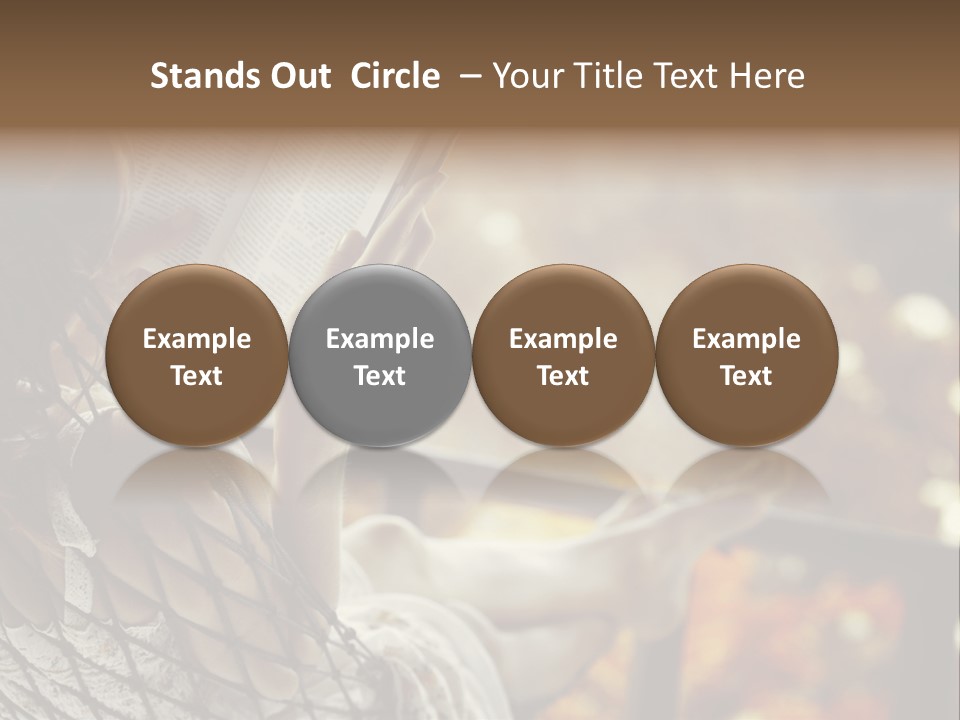 A Woman Reading A Book In A Hammock PowerPoint Template