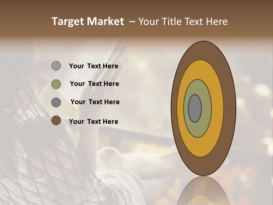 A Woman Reading A Book In A Hammock PowerPoint Template