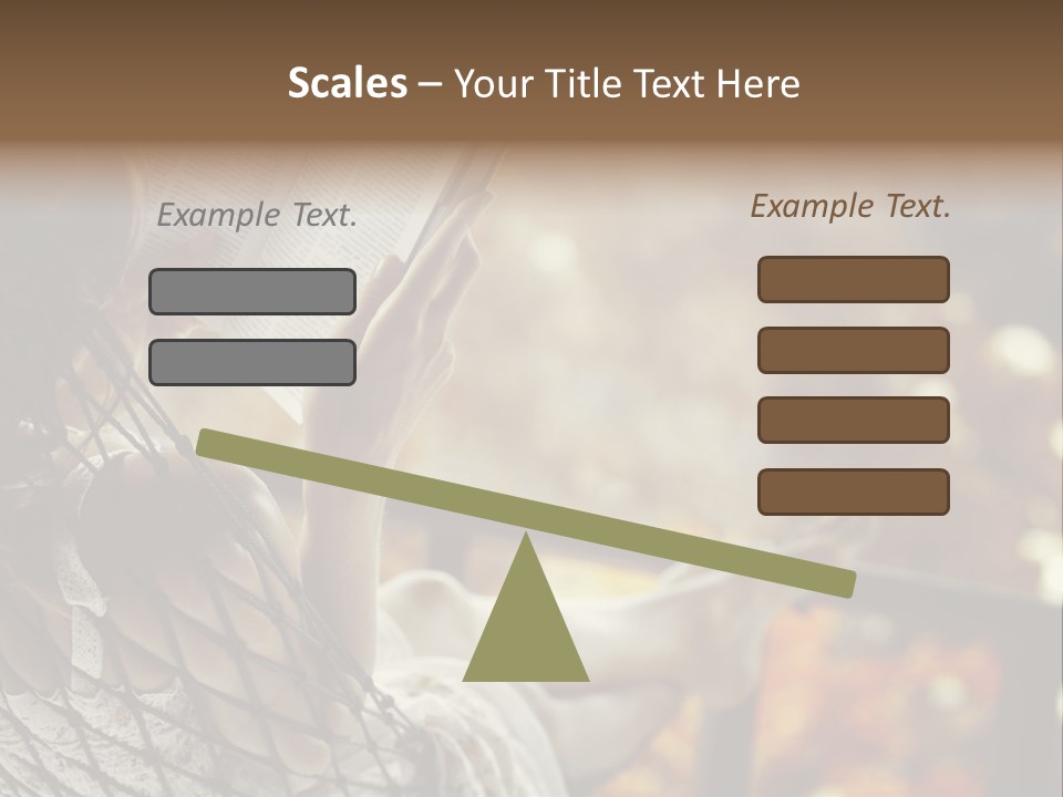 A Woman Reading A Book In A Hammock PowerPoint Template
