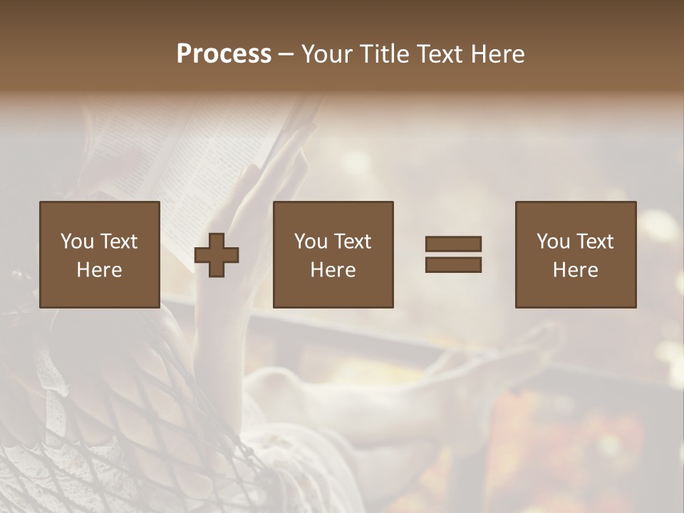 A Woman Reading A Book In A Hammock PowerPoint Template