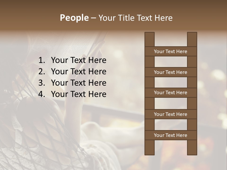 A Woman Reading A Book In A Hammock PowerPoint Template