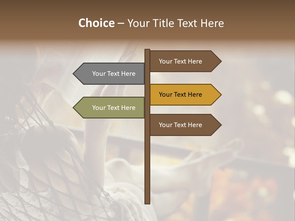 A Woman Reading A Book In A Hammock PowerPoint Template