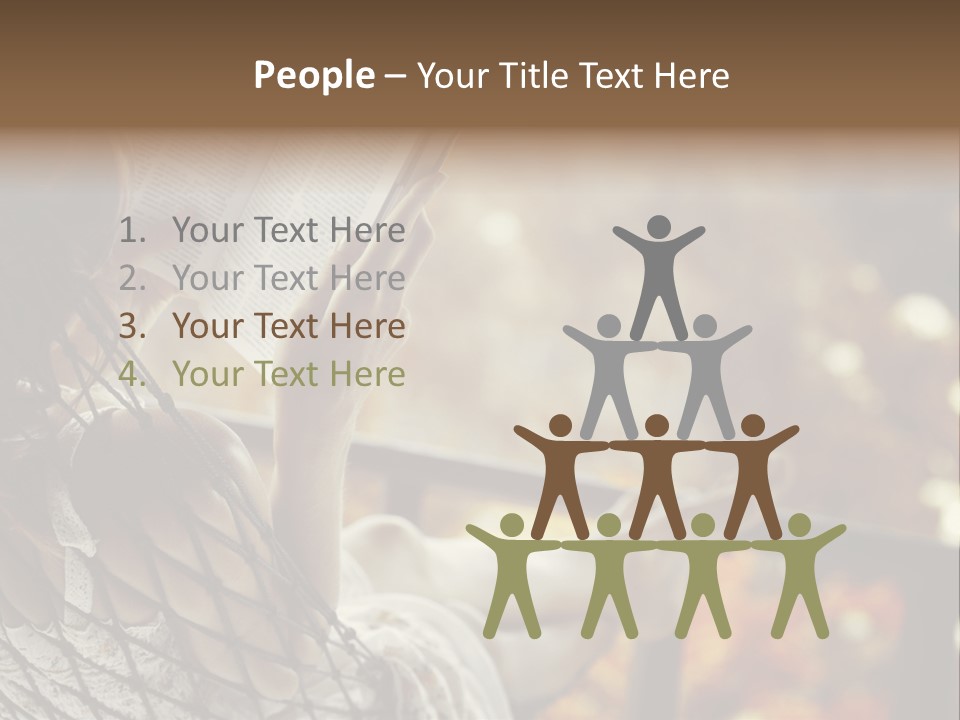 A Woman Reading A Book In A Hammock PowerPoint Template