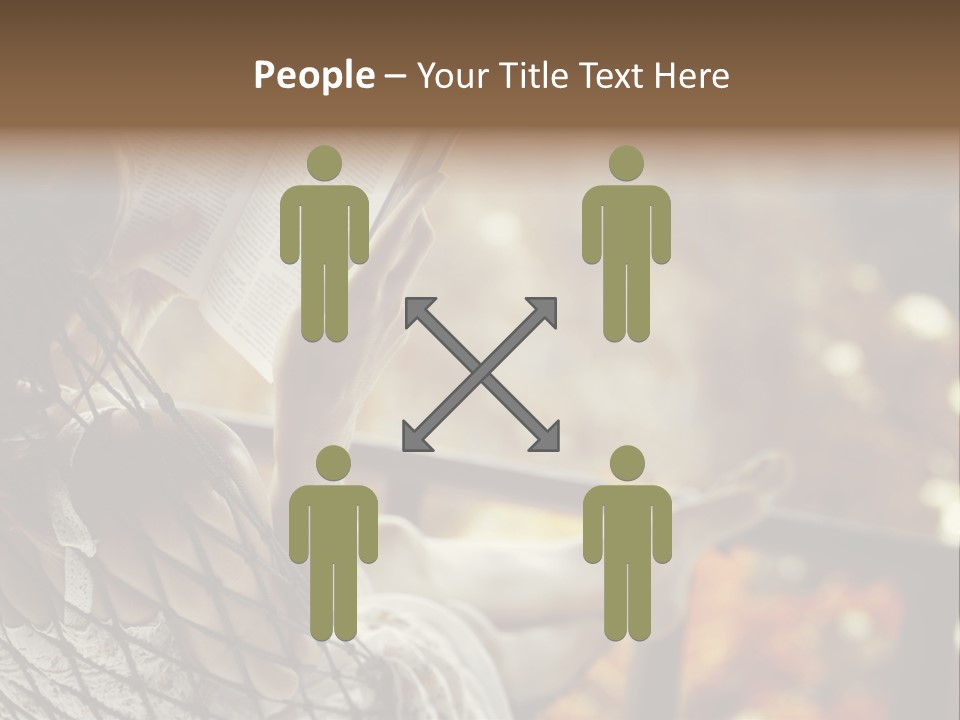 A Woman Reading A Book In A Hammock PowerPoint Template