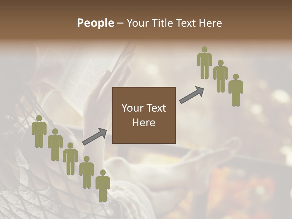 A Woman Reading A Book In A Hammock PowerPoint Template