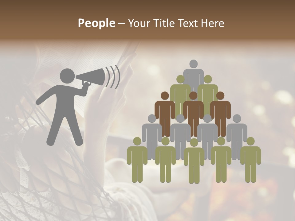 A Woman Reading A Book In A Hammock PowerPoint Template