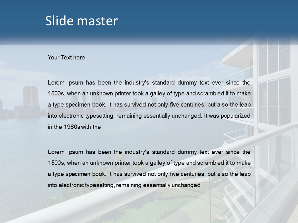 A View Of A Body Of Water From A Balcony PowerPoint Template