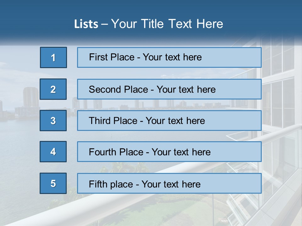 A View Of A Body Of Water From A Balcony PowerPoint Template