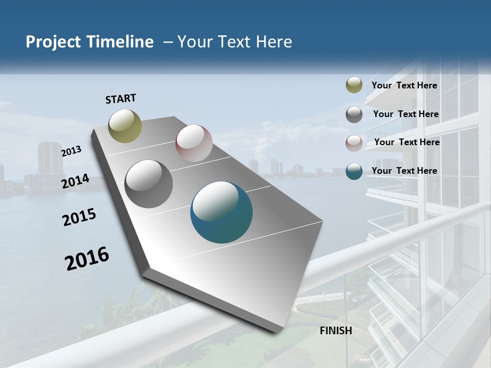 A View Of A Body Of Water From A Balcony PowerPoint Template