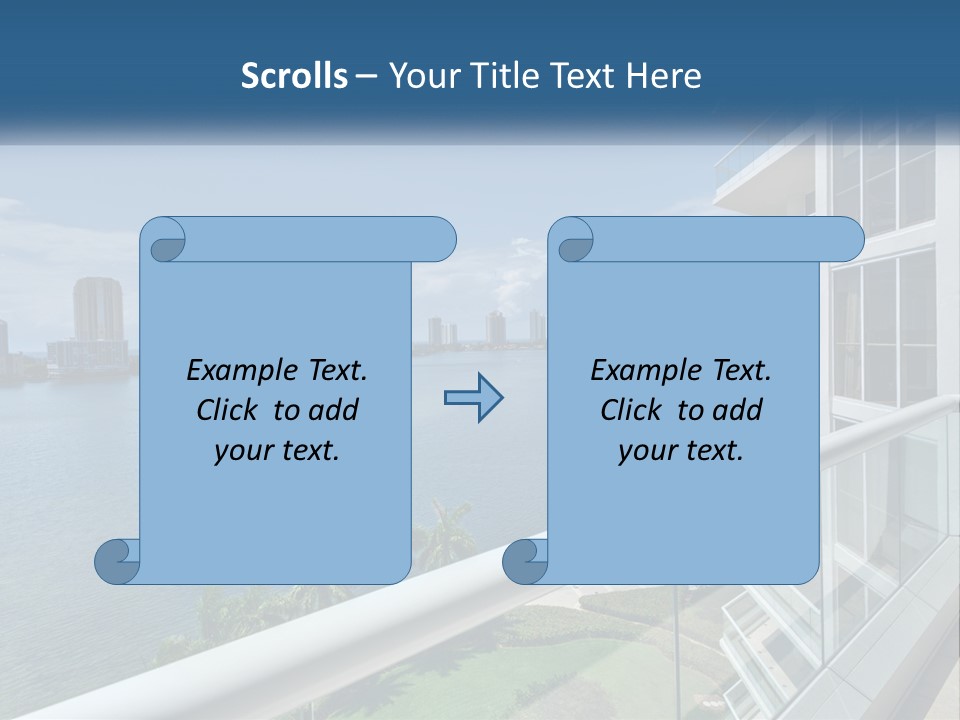 A View Of A Body Of Water From A Balcony PowerPoint Template