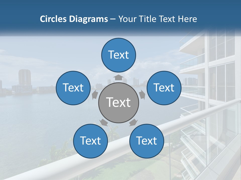 A View Of A Body Of Water From A Balcony PowerPoint Template