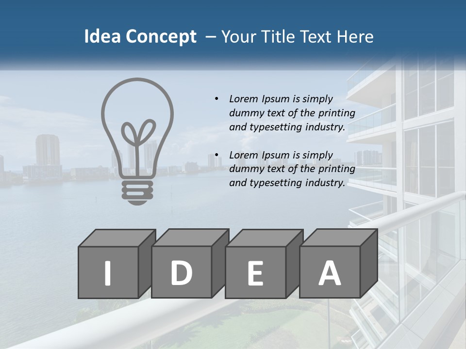 A View Of A Body Of Water From A Balcony PowerPoint Template