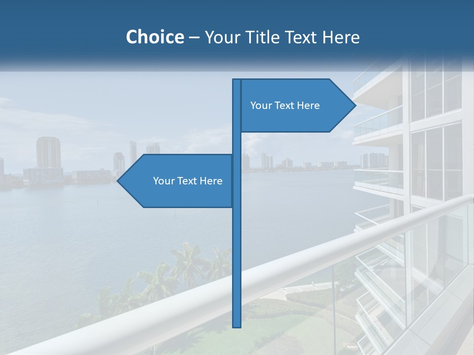 A View Of A Body Of Water From A Balcony PowerPoint Template