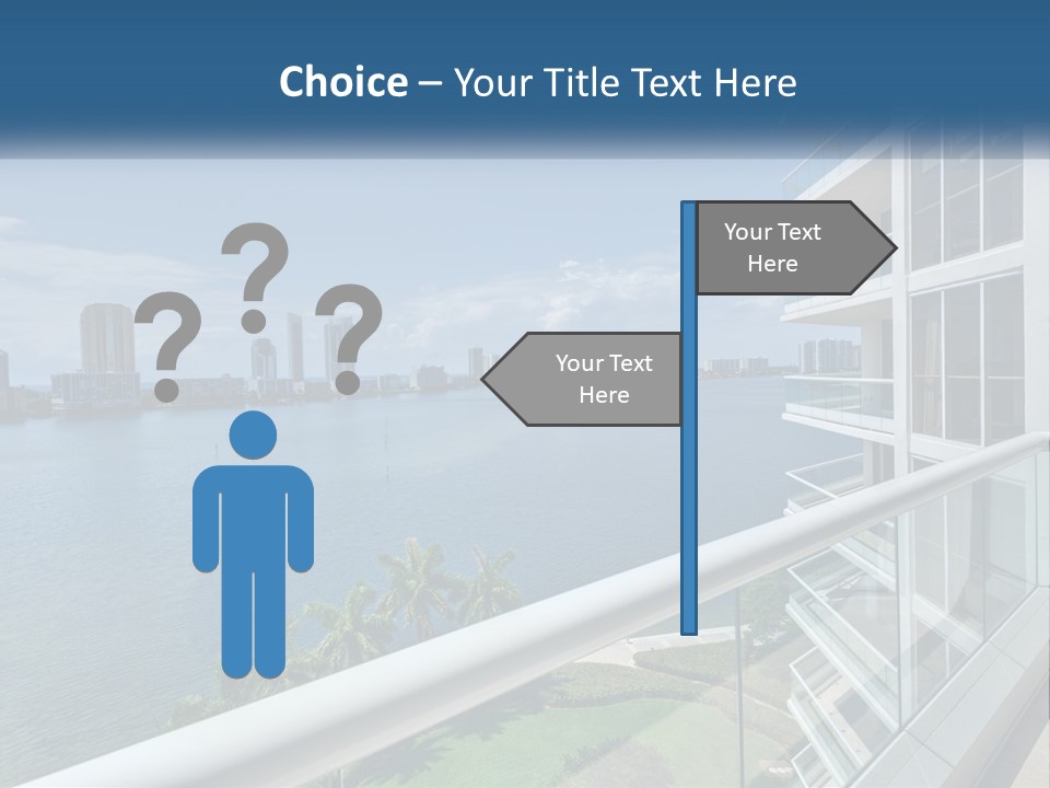 A View Of A Body Of Water From A Balcony PowerPoint Template