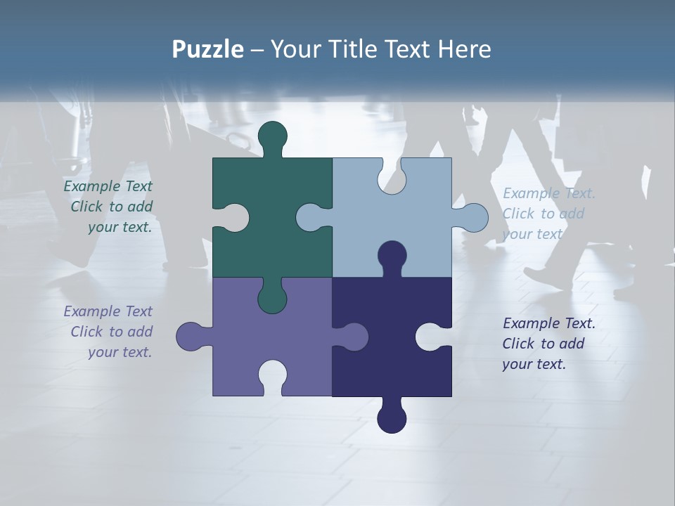 A Group Of People Walking Through A Train Station PowerPoint Template