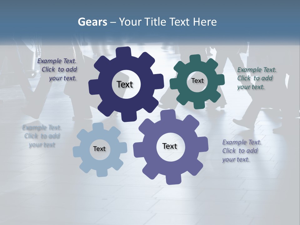 A Group Of People Walking Through A Train Station PowerPoint Template
