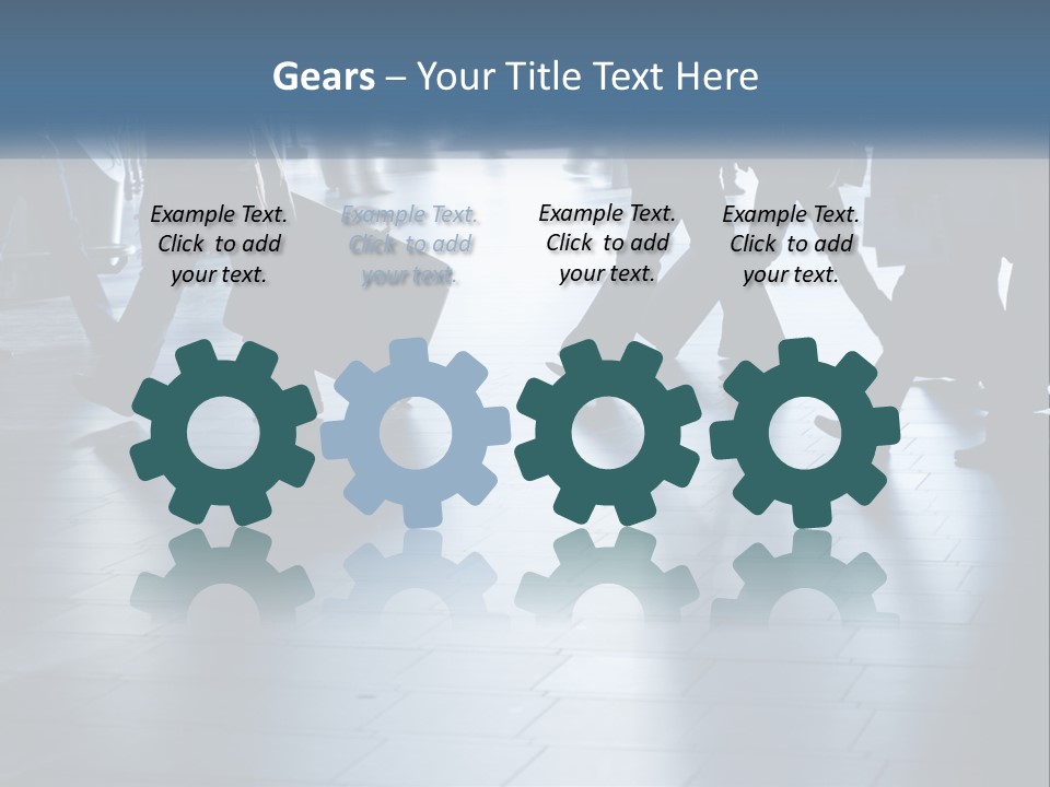 A Group Of People Walking Through A Train Station PowerPoint Template