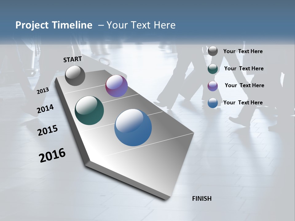 A Group Of People Walking Through A Train Station PowerPoint Template