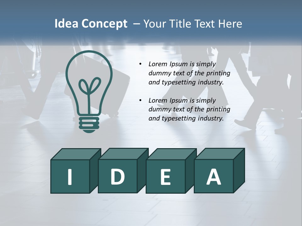 A Group Of People Walking Through A Train Station PowerPoint Template