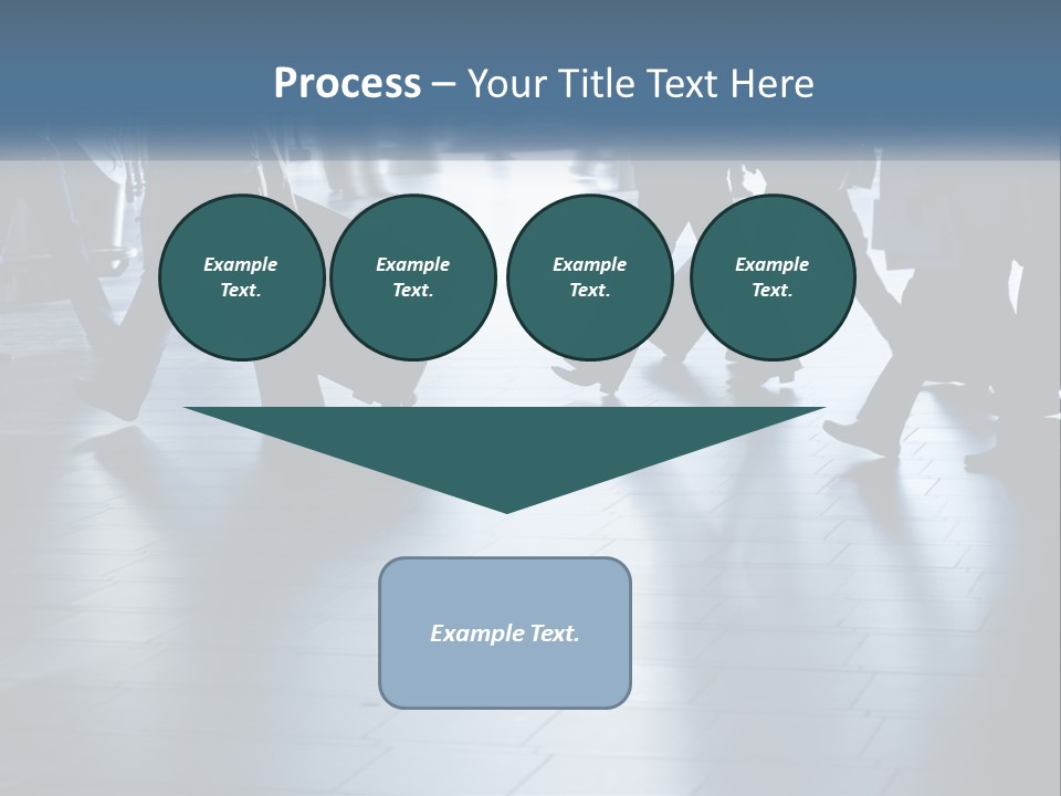 A Group Of People Walking Through A Train Station PowerPoint Template