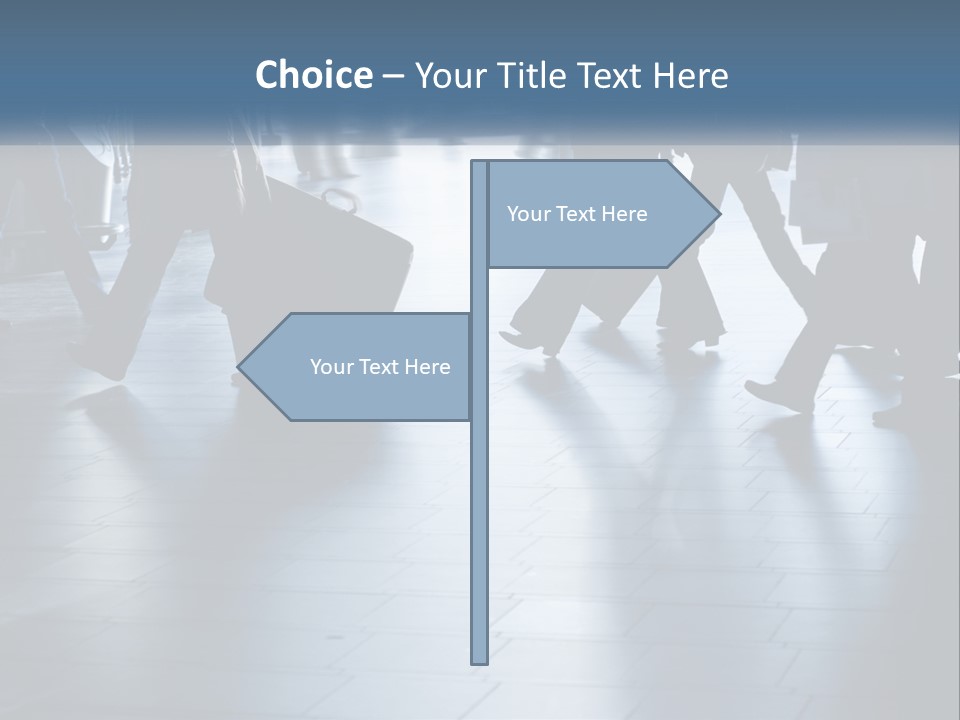 A Group Of People Walking Through A Train Station PowerPoint Template