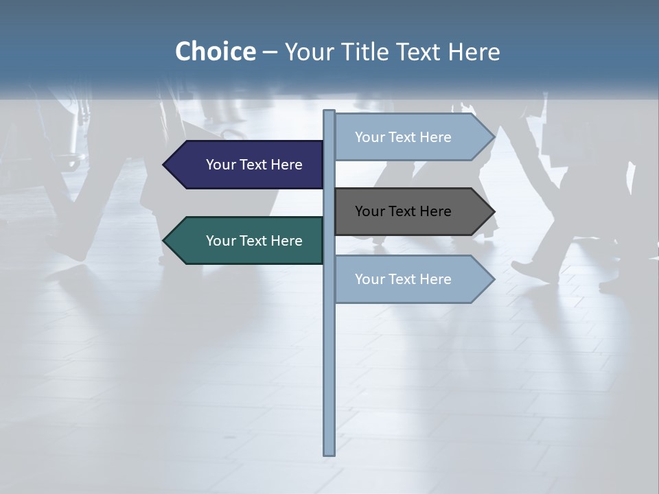 A Group Of People Walking Through A Train Station PowerPoint Template